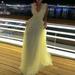Mojoyce Women Deep V Neck Sleeveless Mesh Dress Ruffle Backless Gown (White XL)