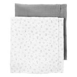 Carter's Baby 2 Piece Muslin Swaddle Blankets Gray Ivory Size OS