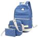 lzndeal 3Pcs Set Backpack with Purse Women Lady Girl Canvas for Outdoor Shopping School New