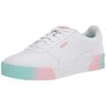 PUMA womens Carina Sneaker, Puma White-aruba Blue-bridal Rose, 7.5 US