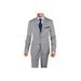 DTI BB Signature Italian Men's Suit Two Button Check Modern Fit Jacket 2 Piece Gray Blue Check