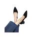 LUXUR Women Pointed Toe Square Toe Chunky Heels Slip On Pumps Shoes Mules Solid Color