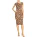 Black Halo Womens Jackie Animal Print Cocktail Sheath Dress