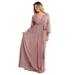 Women Breastfeeding Nursing Dress Long-Sleeve Maternity Dress Plus Size Chiffon Casual Wedding Beach Dress