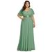 Ever-Pretty Womens Plus Size Long Wedding Guest Dresses for Guest 98902 Light Green US18