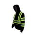 New York Hi-Viz Workwear H9013 Men's ANSI Class 3 High Visibility Class 3 Sweatshirt, Full Zip Hooded, Lightweight, Black Bottom Hoodie (5XL)