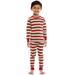 Leveret Kids & Toddler Boys Pajamas Christmas 2 Piece Pjs Set 100% Cotton (Size 6 Years, Red Top & Striped)