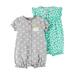 Child of Mine by Carter's Baby Girls' Rompers, 2-pack