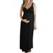 Sexy Dance Womens Maternity Long Maxi Dress Sleeveless Tank Tops Ruched Pregnancy Dress Sexy V Neck Strappy Sundress