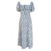 Hazel Tech Maxi Dress For Women Boho Dress Cottagecore Dress Spring Summer Dress Wrap Floral Casual Vintage Square Neck Dress