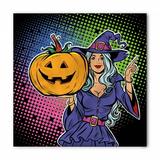 Halloween Bandana, Pop Art Witch and Pumpkin, Unisex Head and Neck Tie, by Ambesonne