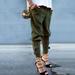 Women's Solid Color Casual Strap Pants Ankle Pants Pencil Pants