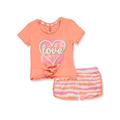 One Step Up Girls' 2-Piece Hearts Shorts Set Outfit (Big Girls)