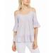 Women's Knit Top Large Eyelet Cold Shoulder L