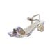 Naturalizer Womens Ivy Leather Snake Print Heel Sandals