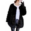 Gargrow Women Thick Warm Fur Long Sleeve O-Neck Jacket Women Faux Fur Furry Coat Outerwear Overcoat Plus Size M-3XL