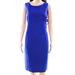 Lauren By Ralph Lauren NEW Blue Womens Size 6 Front-Zip Sheath Dress