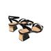 LUXUR Women Fashion Pearls Strap Buckle Sandals Square Chunky Heels Open Toe Sandals