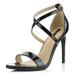 DailyShoes High Heel Sandal for Women Stiletto Criss Cross Strappy Open Toe Crossed Thin Sandals Heels Ankle Strap Buckle Pump Black,pt,6