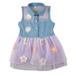 FYCONE Summer Kids Baby Girl Outfits Denim Sleeveless Tutu Dress Toddler Girls Party Flower Tulle Waist Dresses 2-8Y