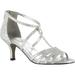 easy street women's gaze dress sandal, silver glitter, 7.5 n us