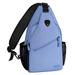 MOSISO Sling Backpack, Multipurpose Crossbody Shoulder Bag Travel Hiking Daypack, Airy Blue