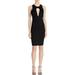 MICHELLE MASON Womens Black Cut Out Sleeveless Jewel Neck Above The Knee Body Con Party Dress Size M