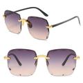 Women Gradient Eyewear Square Rimless Sunglasses Ladies UV400 Shade Frameless Sunglasses Lightweight