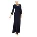 VINCE CAMUTO Womens Navy Long Sleeve Jewel Neck Full-Length Sheath Formal Dress Size 6