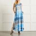 Women's Tie-Dye Split Irregular Hem Sleeveless Casual Popular Dress