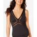 Kenneth Cole BLACK Yes to Mesh Halter Tankini Swim Top, US Large