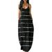 Sexy Dance Sleeveless V Neck Maxi Dresses Plus Size Beach Striped Swing Sundress Women Long Summer Dress Party Maxi Dress