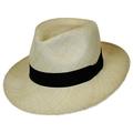 Panama Straw C-Crown Fedora Hat - S - Natural