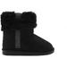 Bebe Girlsâ€™ Big Kid Slip On Mid Calf Warm Microsuede Winter Boots with Rhinestone Trim and Faux Fur Cuff Black Size 3