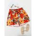 Woman's Plus Size Paperbag Waist Allover Floral Belted Shorts