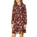 Women's Polka Dots Floral Lapel Belted Vintage Shirt Dress