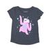 Jumping Beans Toddler Girls Blue Glitter Sloth T-Shirt Tee Shirt