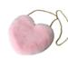 STEBCECE Women's Heart Shaped Faux Fur Crossbody Wallet Purse Chain Shoulder Bag