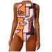 Tuscom Multiple Styles Women Graffiti Abstract Print High Neck Backless Siamese Swimwear