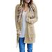 Womens Sherpa Sweater Open Front Cardigan Long Cardigans For Ladies Long Sleeve Solid Winter Sweaters Jacket Coat Casual Baggy Popcorn Open Sweater