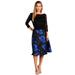 Fanny Fashion Womens Black Royal Blue Floral Print Skirt Evening Gown