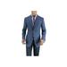 DTI BB Signature Men's Two Button Linen Blazer Modern Fit Jacket Blue Check