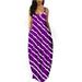 Womens Tie Dye Gradient Sleeveless Maxi Long Shift Dress Summer Casual Sundress