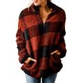 Winter Warm Jacket Coat for Women Long Sleeve Zip Outwear Stand Collar Sweater