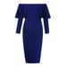 Women Dress 2020 New Style Long Sleeve Slash Neck Sexy Night Club Wear Black Blue Celebrity Party Dresses Word collar