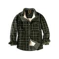 CVLIFE Mens Vintage Plaid Shirts Jacket with Fleece Lining Thickened Warm Flannel Shirt Jacket
