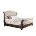 Furniture of America Brev Rustic Beige Tufted Fabric Sleigh Bed