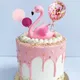 Décoration de gâteau en forme de flamant rose ballon drapeaux d'anniversaire pour enfant