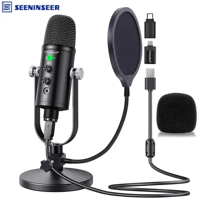 Kit de microphone USB avec filtre anti-pop jeux en ligne chat en ligne vidéos voix off