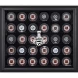 Tampa Bay Lightning 2021 Stanley Cup Champions Black Framed 30-Puck Logo Display Case